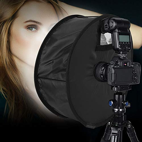 Alvinlite Universal Shoot Macro Flash Light Lamp Portable Hood Foldable Diffuser Softbox Round for Camera Video Shooting 16.5x6.3in Beauty Dish Photography