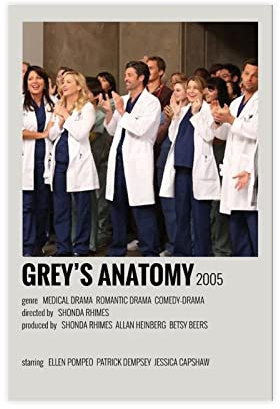 JDRC Classic Series Greys Anatomy Vintage 4 Leinwand Poster Schlafzimmer Dekor Sport Landschaft Büro Zimmer Dekor Geschenk Rahmen: 30 x 45 cm