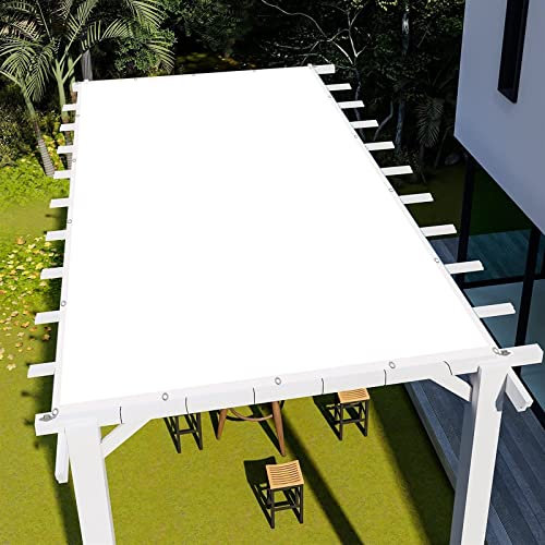 Sonnensegel Quadratisch 4x8M Windschutz Rechteck Terrasse Camping Markisen Baldachin 98% UV Schutz Leinen inkl Befestigungsseile, Weiß