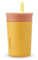 Owala Kids Insulation Stainless Steel Tumbler with Spill Resistant Flexible Straw, Easy to Clean, Kids Water Bottle, Great for Travel, Dishwasher Safe, 12 Oz, Peach and Yellow (Picnic)