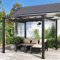 Gazebo, bigzzia Metal Pergola With Retractable Roof,Outdoor Parasol Features Water-Resistant And SPF 15 With PU Coated Canopy,Sun Shade For Garden Party Barbecue Event (Gray, 3MX3M)