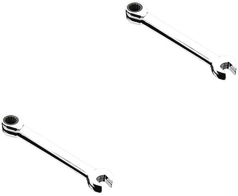 Angoily 2pcs Dual Head Ratchet Wrench Material Ratchet Spanner Tool for Home Factory Use