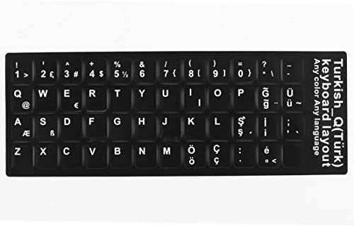 XYWHPGV Ordenador portátil de escritorio, idioma turco, teclado, calcomanía, protector, letras grandes, pegatina(76e81 fed64 2f08b e4232 cfddb 85c59
