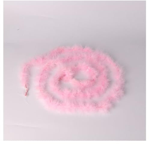 Hrlace 200cm Marabu Federboa 10g Flauschige Marabu Boa zum Basteln Natürliche Truthah Feder Boa Tlauschige Feder Girlande Weihnachtsgirlande DIY Kostüm Tanzen Hochzeit Cosplay Partydeko Rosa