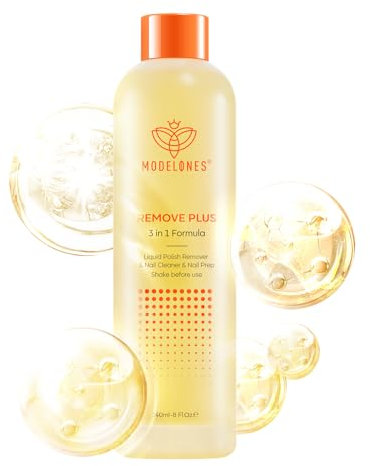 Modelones Nail Polish Remover Ultra-Powerful Acetone Gel Nail Polish Remover Enriched with Jojoba Oil Removes for All Types of Nail Polish, Gel Polish, Nail Glue, Acrylic, Gels, Nail Tip & Glue(240ml)