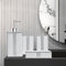 HKDZ 4 Pieces Bathroom Accessories Set, Luxury Ceramic Bathroom Organiser with Diamante, Modern Vanity Organiser Kit with Toothbrush Holder, Soap Dish, Soap Dispenser Home Decor, White