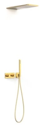 Tres 30725205OR B-System Grifo-Set Termostático Empotrado mit 2 Ducha Color Oro 24 K