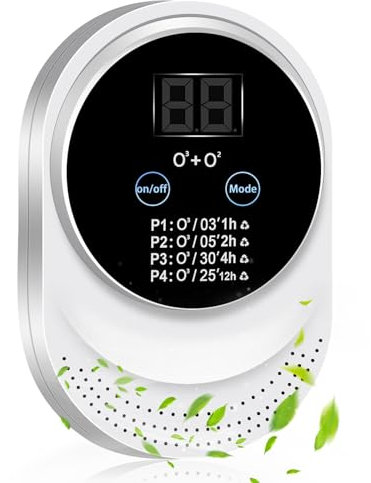 Luftreiniger Allergiker, Ozongenerator Geruchsneutralisierer für Räume, Air Purifier, Sterilisator Geruchskiller, Lonisator Luftreiniger Gegen Schimmel, Staub, Tierhaare, Formaldehyd und Geruch