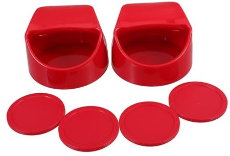MOLUCKFU Rotes Eishockey Pucks Zubehör aus Abs für Kleiner Tischhockey mit 100mm Pucks Praktisches Geschenk für Freund Spieleabend im Wohnzimmer