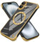 aidvaia Frameless Magnetic Phone Case Compatible with iPhone 16 Plus Clear Minimalist Case Transparent Clear Plating Golden Frameless Design Lens Protects Shockproof Case