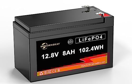 MOUDENSKAY Lithium Batteries 12V 8Ah LiFePO4 Lithium Battery with BMS,2000+ Cycles Deep Cycle Lithium Iron Phosphate Battery for Solar,Fish Finder, Power Supply, Emergency Etc