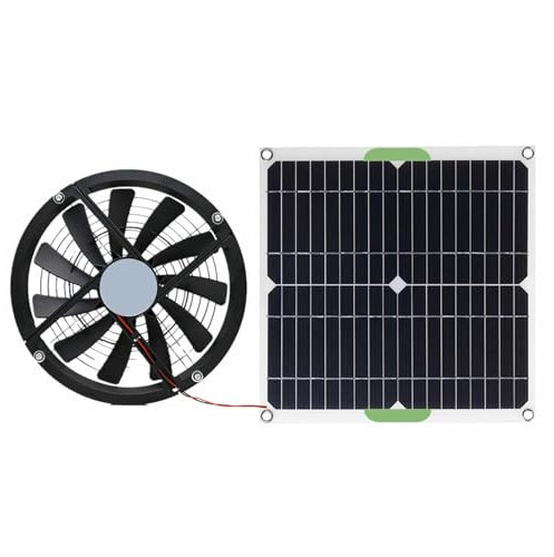 Solar Exhaust Fan - 12V Silicon Solar Fans For Greenhouse | Round Ventilation & Cooling Extractor Vent | Solar Powered Fan | 12V Solar Panel Fans For Outdoor | Round Ventilation & Cooling Extractor Ve