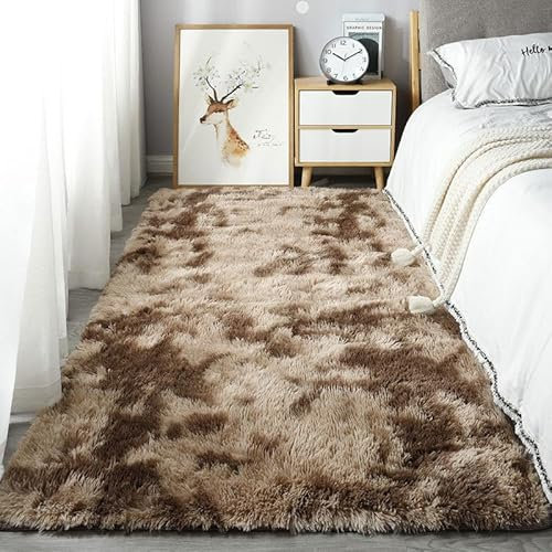 Homesally Shaggy Hochflor Teppich Flauschig rutschfest Waschbar Moderne Deko Teppich für Schlafzimmer, Wohnzimmer,Kaffee,160cm×230cm