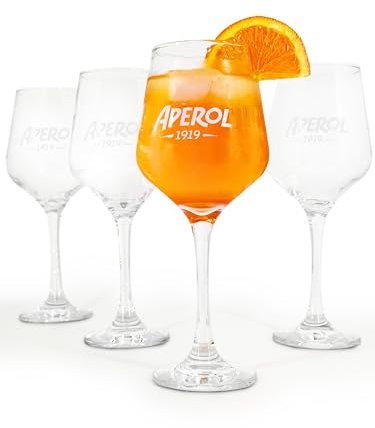 Maxito Original Aperol Spritz Gläser ∣ 4er Set ∣ Modernes Design für Cocktail Gläser ∣ Ideal als Aperol Spritz Geschenkset ∣ Aperol Geschenk ∣ Trinkgläser Set