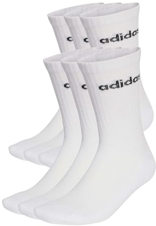 adidas Unisex Linear gepolsterte Crew Socken im 6er-Pack
