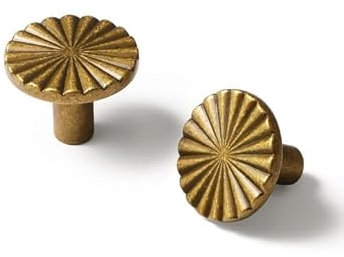 SORWDUERM Lot de 2 Boutons de Porte et Poignées de Tiroir en Laiton Vieilli - Style Plat pour Cuisine Salle de Bain Commode Zinc