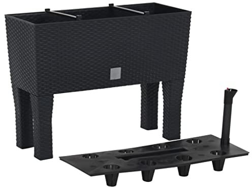 LLEZKBR Furniture Select Hochbeet Anthrazit 60x25x46cm PP Rattan