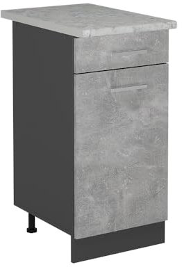 Vicco Mueble bajo de Cocina R-Line, Hormigón, 40 cm ET Mármol