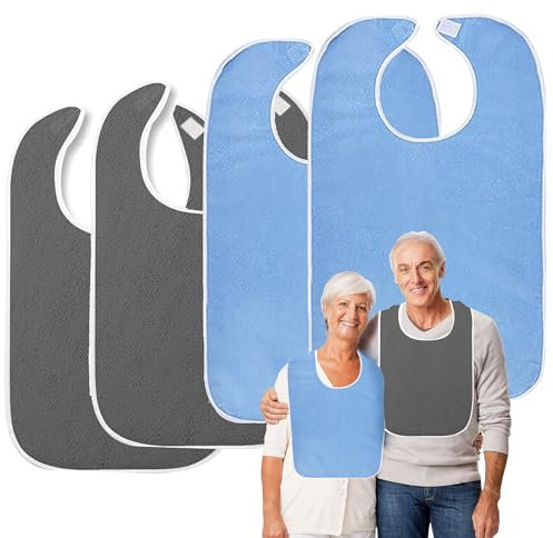 FZSECRIU 4 Stück Geeignet für Menschen mittleren und höheren Alters lätzchen für erwachsene，latz für erwachsene，sabberlatz für，lätzchen für lustig，schlabberlatz für