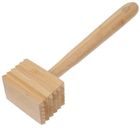 Warmhm Wooden Meat Tenderizer Hammer Double Sided Kitchen Tool for Beef Chicken Pork Seafood Ergonomic Long Handle for Comfort and Control Versatile Culinary Essential