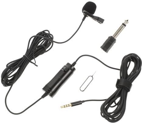 BESPORTBLE Microfono Lavalier Da Clip Lunga Metri Per Smartphone Tablet Computer e Fotocamere Adatto Video Vlog Interviste Streaming Live Lezioni Senza Batteria