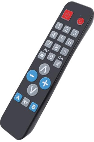 Alkia Big Button Universal Remote Control for Elderly - Jumbo Size Remote for Easy Basic Control - Compatible with Samsung LG Toshiba Sony JVC Panasonic Philips Sharp Hitachi Technika TVs