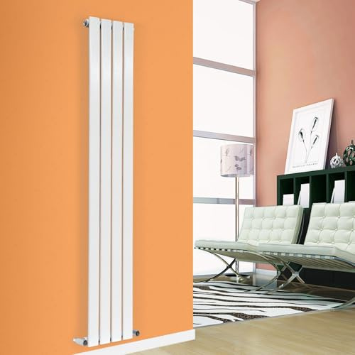 Designer Flat Panel Radiator Horizontal Vertical Modern Central Heating Rads (Single - 1600 x 228mm, White)