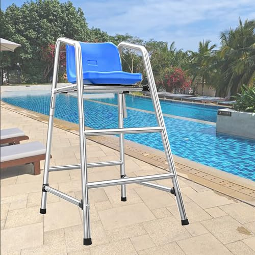 Rettungsschwimmerstuhl aus Edelstahl 304 – Poolstühle mit verstellbarem Haken und Sitz – Rettungsschwimmerstuhl für Schwimmbäder zur Gefahrenprävention – Einfache Montage, Tragkraft 300 kg (Größe: H