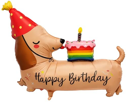 Dackel Deko Folienballon Geburtstag, Sausage Dog Geschenke für Partys und Feiern, Dackel Geschenke für Hundeliebhaber, Geburtstagsballon für Dackel-Themenparty