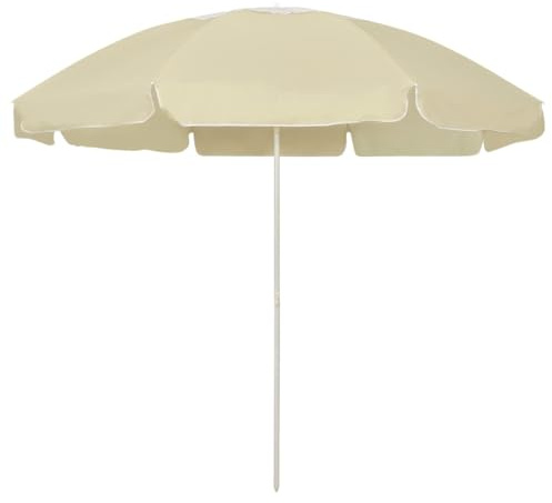 Ziaphsol Strandschirm Sandgelb 240 cm, UV-beständiger Polyester Sonnenschirm mit Kippfunktion, Belüftung, ideal für Garten, Terrasse und Strand