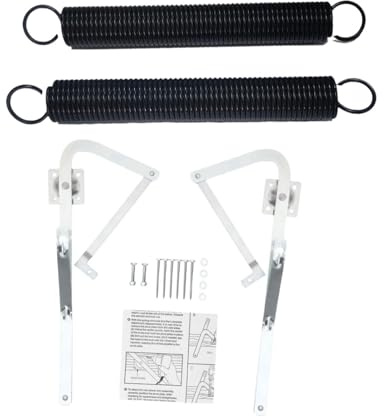 perfk Attic Ladder Hinge Arms Ladder Accessories Locknuts Easy Installation Sturdy Heavy Duty, Hinge with 2 Springs