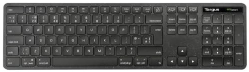 Targus EcoSmart AKB873NO tastiera Universale RF senza fili + Bluetooth QWERTY Nordic Nero (ECOsmart Full Size Wireless - keyboard [NO] - Warranty: 24M)