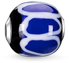 Thomas Sabo Women Men-Bead Karma Beads 925 Sterling silver Glass black white blue K0251-017-1