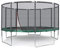 Ampel 24 Trampolin Outdoor Ø 430 cm, GS-Zertifikat, Komplettset mit Randabdeckung und Sicherheitsnetz, 12 gepolsterten Stangen, Belastbarkeit 160 kg