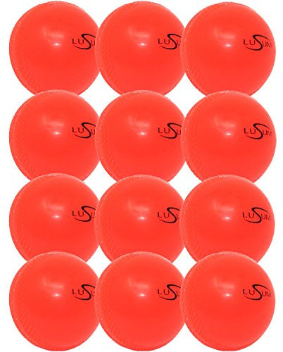 1 Dozen Lusum SoftAir Cricket Training Balls (Windballs) (Orange, Youth)