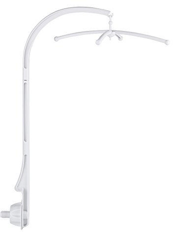 Baby Bett Glocke Halter, Asixx Kinderbett Mobile Halter mit Hängenden Löchern an der Armhalterung Aufhängen von Spieluhr, Glocke, Spielzeug usw,Weiß