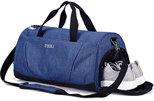Gym Bag with Shoes Compartment and Wet Pocket,Sports Duffel Bag for Yoga/Swim,Travel Duffle Bag for Men and Women