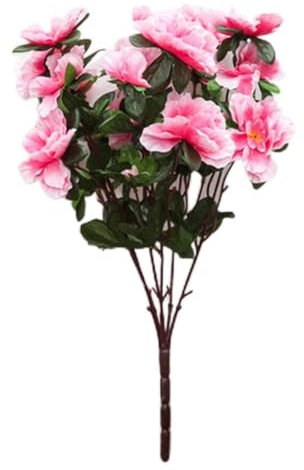 Baisheng Künstliche Blumen Rhododendron simsii Planch Weihnachten Braut Hochzeit Blumenstrauß für Haus Gartenparty Blumenschmuck(6 Bündel-Rosa)