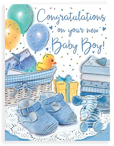 Regal Publishing Congratulations On Your New Baby Boy, Green,15 x 20 cm