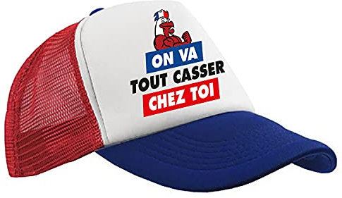 Casquette Supporter France | Bleu • Blanc • Rouge | Chapeau | on Va Tout Casser chez Toi | Equipe de France | Champion du Monde | Football | Rugby | Accessoire | Cocorico | OriginalCup®