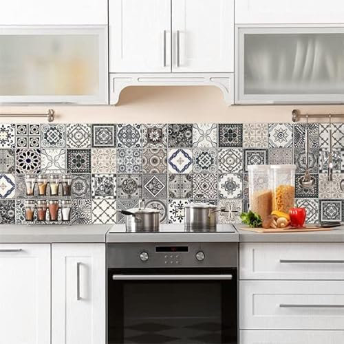 Crédence adhésive cuisine PVC 260_x_60_cm Azulejos anciens Rouleau adhesif decoratif 100% fabriqué en Italie, avec encre non toxique, ignifuge et résistant à l'eau