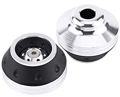 KIMISS CNC Alluminio Forcella Anteriore Ruota Telaio Sliders Moto Protezione anticaduta Scooter Ciclomotore(Argento)