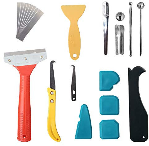 Caulking Finishing and Removal Tools, Smoothing Profiling Finisher Spreader Remover Scraper Tool for Silicone Sealant Caulk Grout