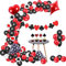 Luftballons Casino, 107 Stück Luftballons Schwarz Rot Weiß für Casino Party, Las Vegas Party,Casino Party Dekorationen Spiel Nacht Casino Strohhalme Ballons Banner für Poker Party Supplies