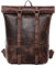 SID & VAIN Rolltop Rucksack echt Leder - 15.4 Zoll Laptop Lederrucksack CHAZ - Rucksack zum Rollen mit Laptop-Fach - Lederrucksack Herren und Damen braun handgefertigt