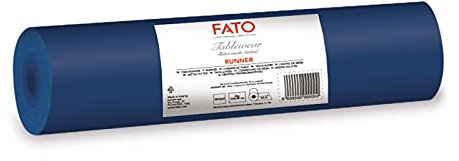 Chemin de Table Fato effet tissu, Taille 0,4x24 m, Prédécoupés Tous les 1,20 m, Lot de 20 Chemins de Table, Papier Sec Airlaid de Haute Qualité, Couleur Bleu Nuit