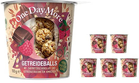 OneDayMore Getreideballs mit Milchschokolade und Haselnuss | 600g Vegan Getreidebällchen Schoko Müsli | Frühstück 100% Natürlich Muesli | Zuckerfrei Gesunde Fit Essen