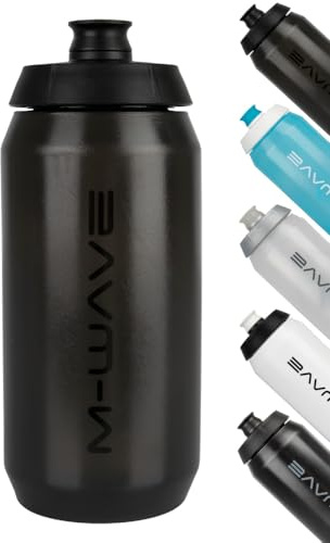 M-Wave 550 ml Trinkflasche, Fahrradflasche, Kunststoff, schwarz transparent, mit Skala, PBO 550
