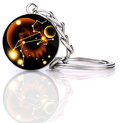 JWPavilion Zodiac 12 Constellation Glow In The Dark Creative Galaxy Schlüsselanhänger, Löwe 1, Einheitsgröße