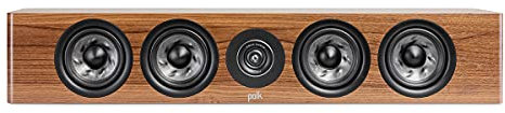 Polk Audio Reserve Series R350 Slim Center Channel Lautsprecher, dient auch als links/rechter Surround-Lautsprecher, 2,5 cm Pinnacle-Ring-Hochtöner und vier 10,2 cm Turbinenkegel-Tieftöner Dolby Atmos